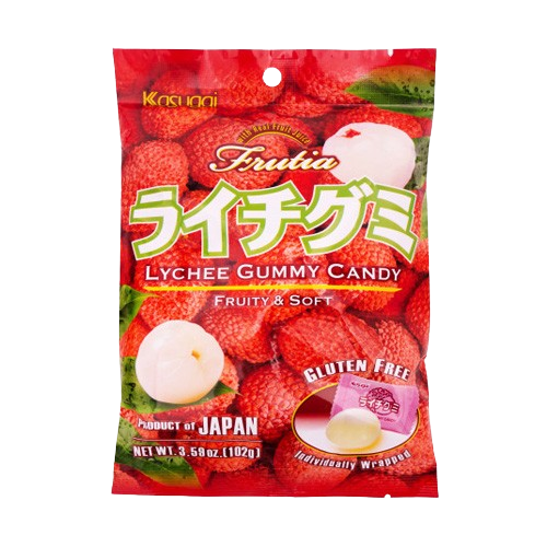 Kasugai Fruity & Soft Lychee Gummy Candy Glutenfrei (102g)
