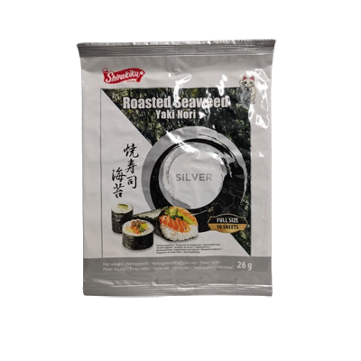 Seetang für Sushi, Shirakiku Yaki Nori Silber (26g)