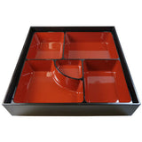 Bentobox (rot-schwarz, 25 x 25 x 6 cm)