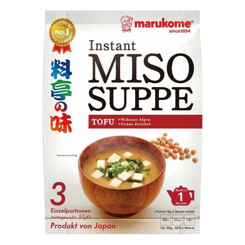 Instant Miso Suppe Marukome Tofu Style 3 Port.
