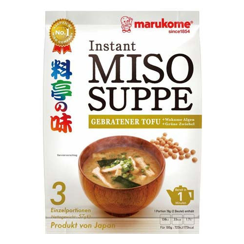 Instant Miso Suppe Marukome Gebratener Tofu Style 3 Port.